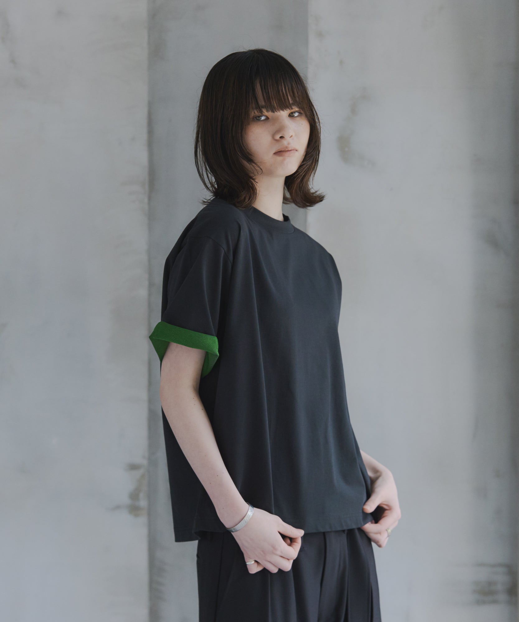 Turn-Up Sleeve T-Shirt / 2wayスリーブTシャツ