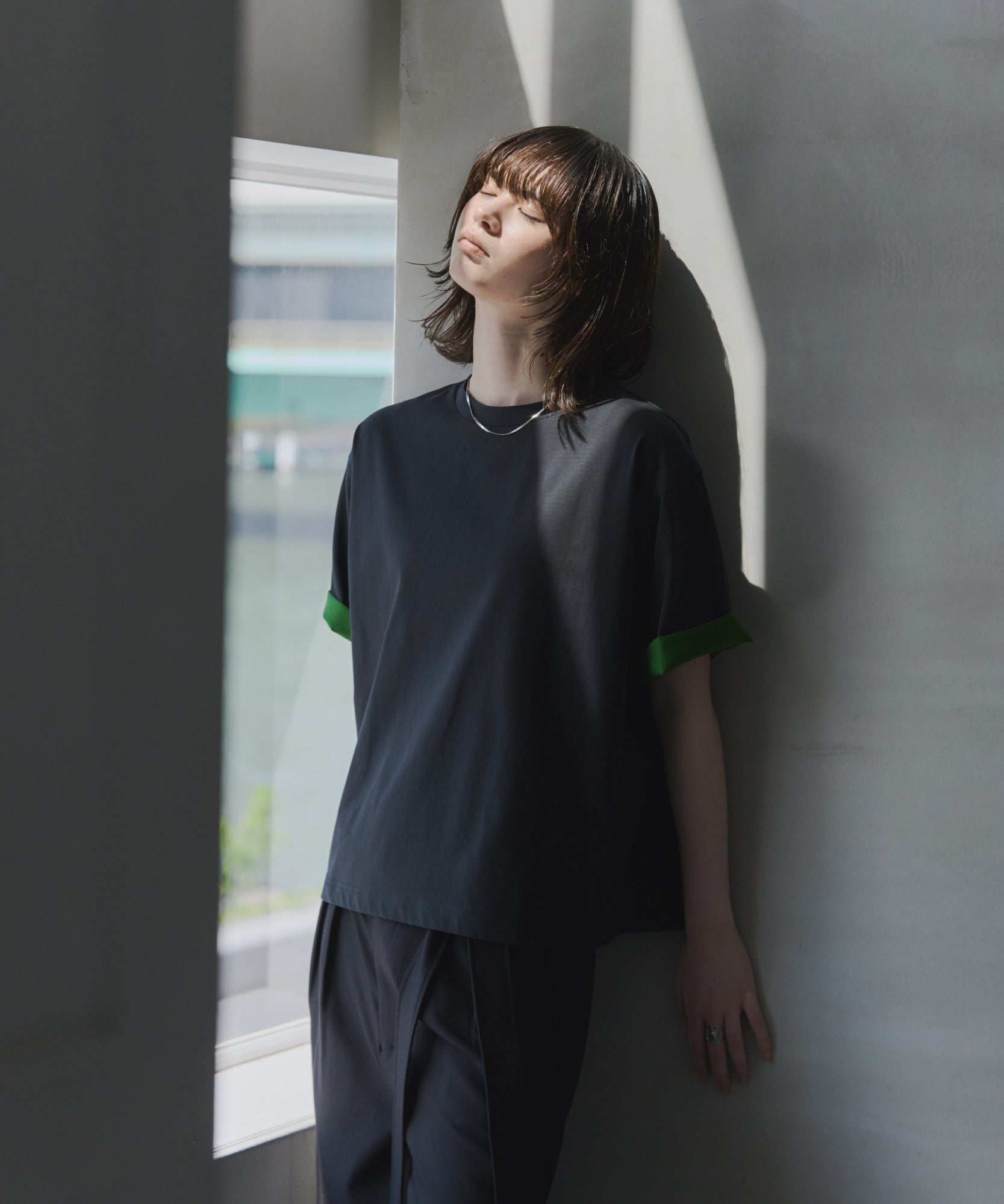 Turn-Up Sleeve T-Shirt / 2wayスリーブTシャツ