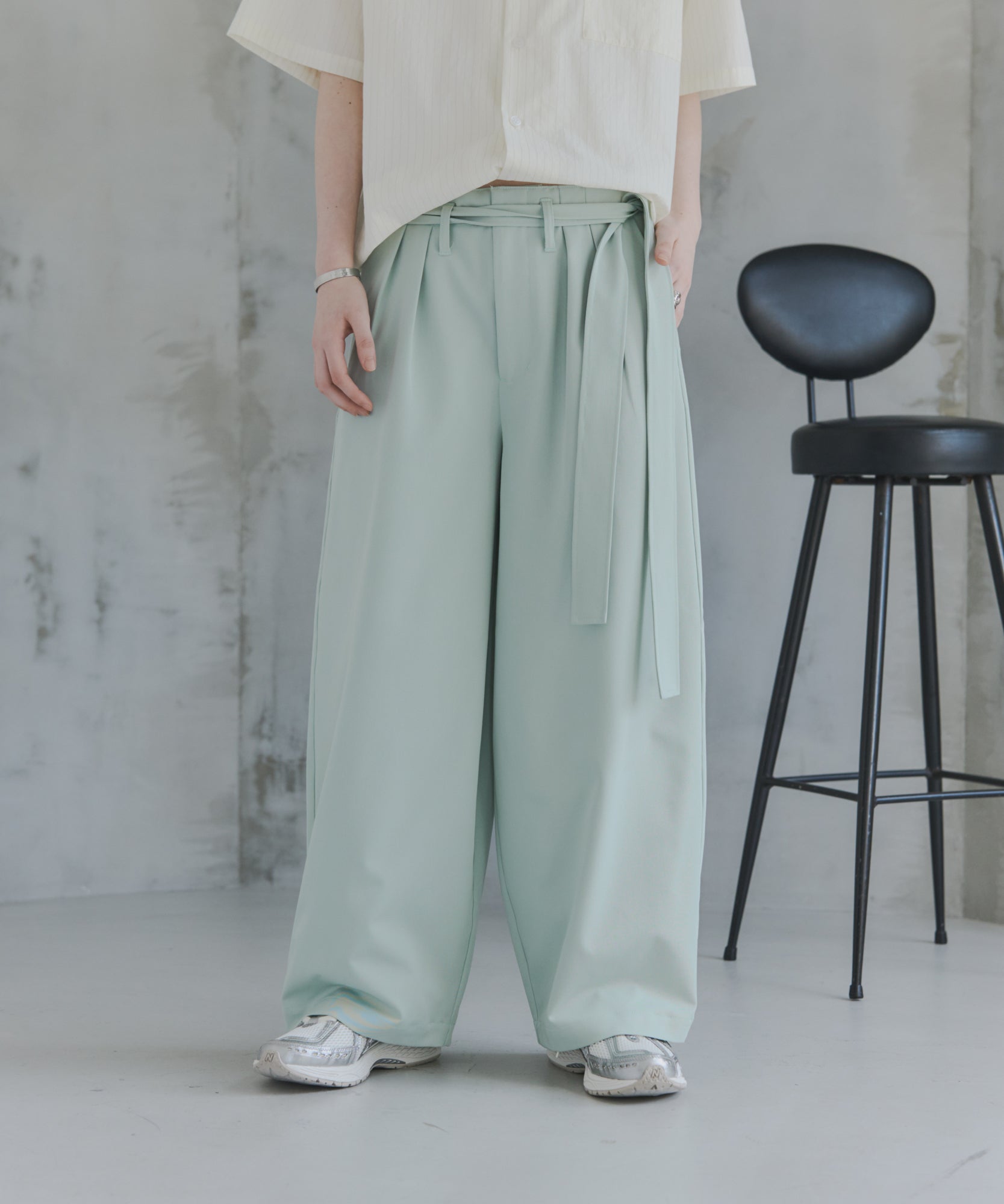 Belted Slacks Wide Pants / ベルト付きワイドパンツ
