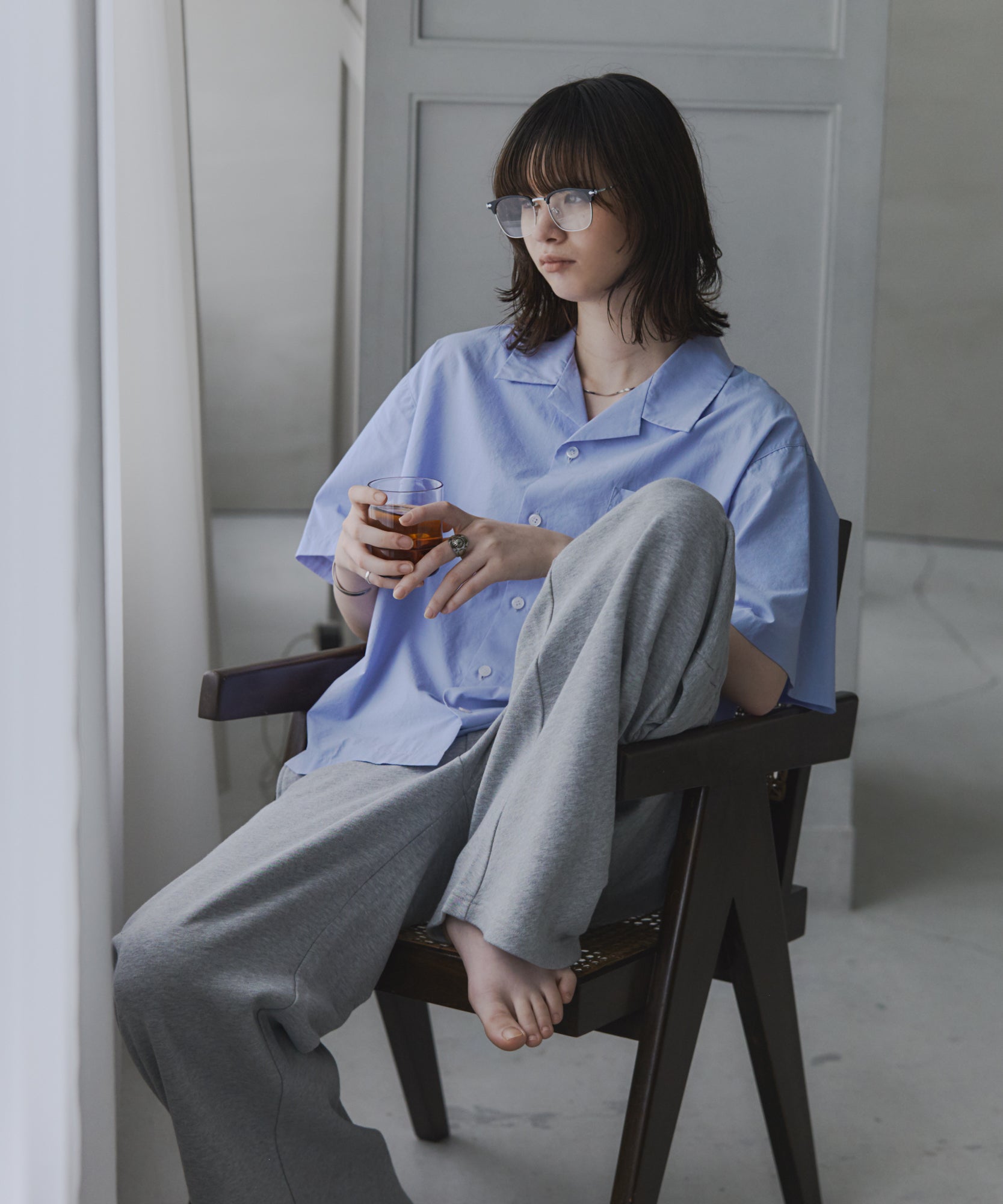 Short-Length Open-Collar Shirt / ショート丈 オープンカラーシャツ