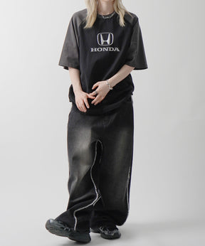 25SS【HONDA / ホンダ】フロントプリント ボックスシルエット ラグラン半袖Tシャツ