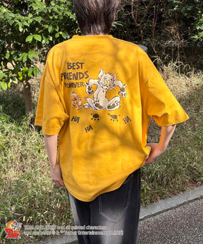 25SS【TOM&JERRY / トムトジェリー】足跡 ビッグシルエットバックプリントTシャツ