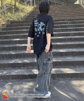 25SS【TOM&JERRY / トムトジェリー】足跡 ビッグシルエットバックプリントTシャツ