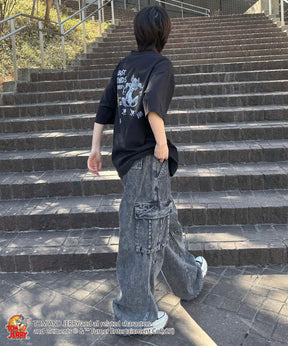 25SS【TOM&JERRY / トムトジェリー】足跡 ビッグシルエットバックプリントTシャツ