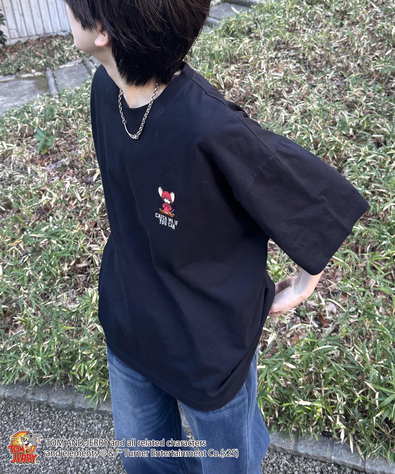 25SS【TOM&JERRY / トムトジェリー】ジェリー ビッグシルエットバックプリントTシャツ