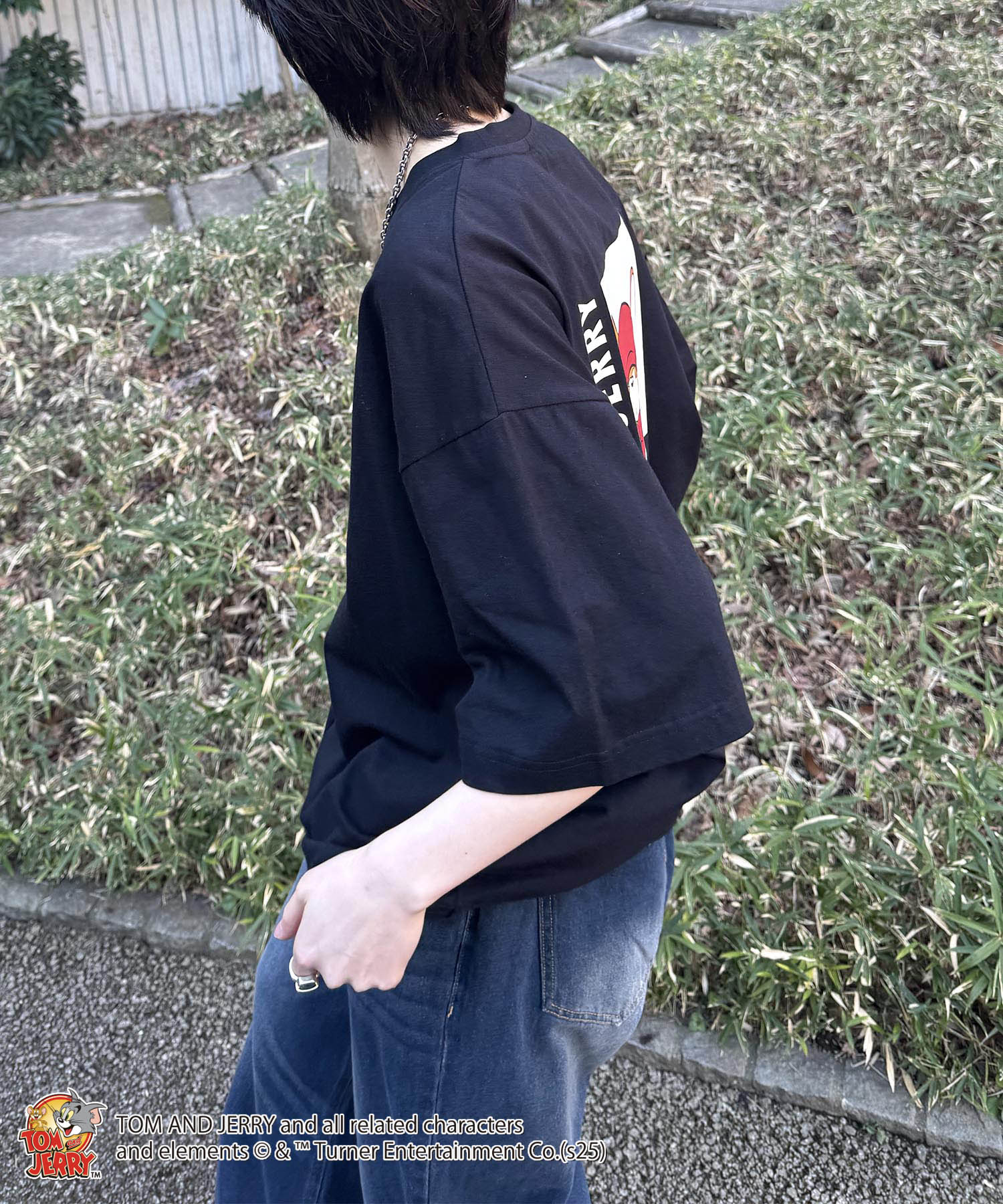 25SS【TOM&JERRY / トムトジェリー】ジェリー ビッグシルエットバックプリントTシャツ