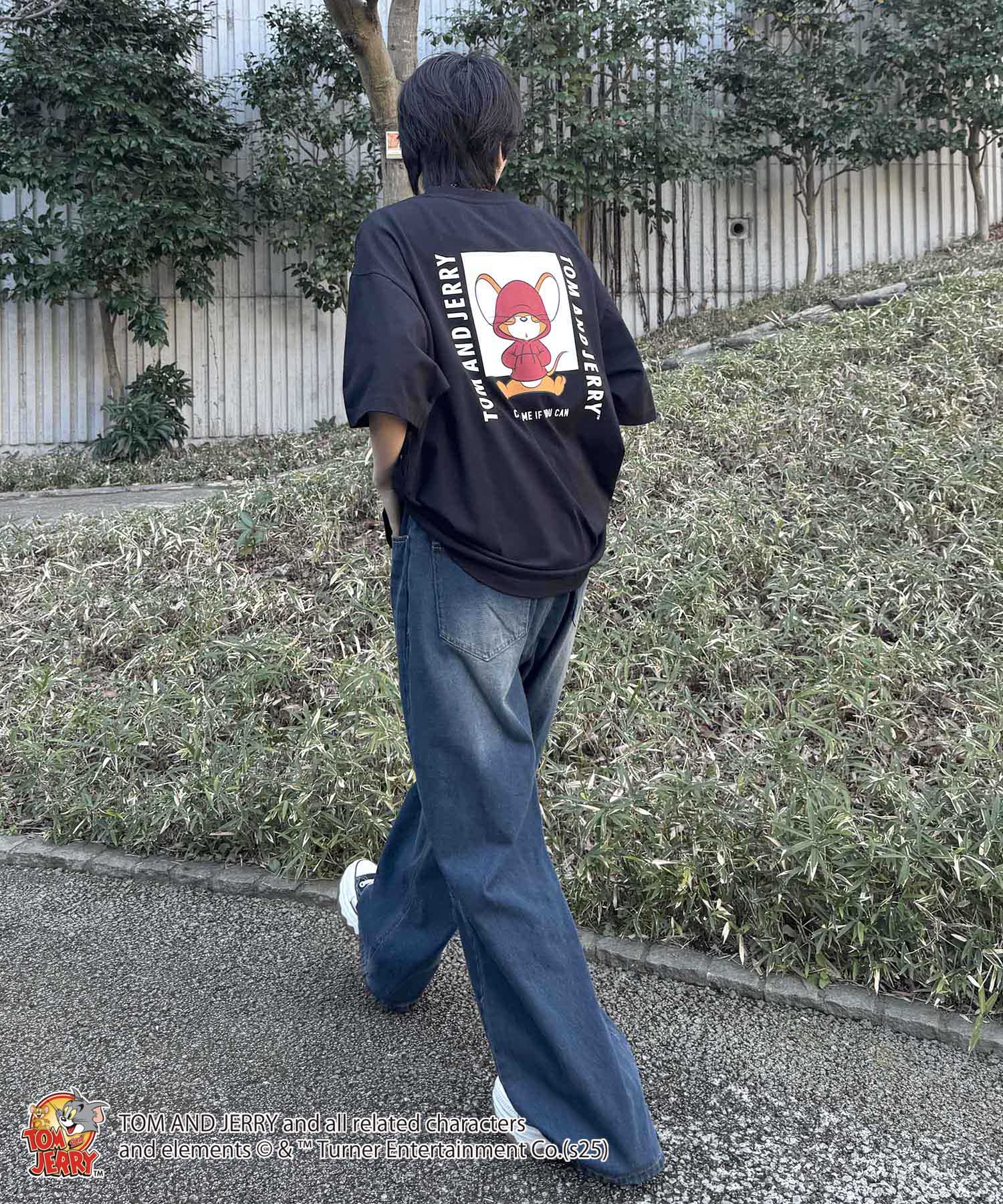 25SS【TOM&JERRY / トムトジェリー】ジェリー ビッグシルエットバックプリントTシャツ