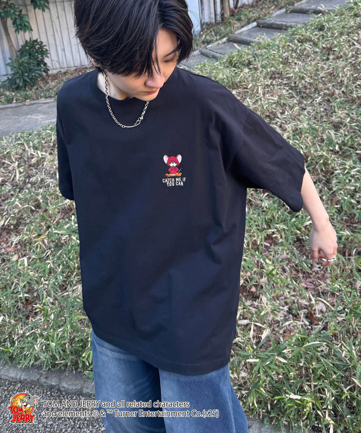 25SS【TOM&JERRY / トムトジェリー】ジェリー ビッグシルエットバックプリントTシャツ