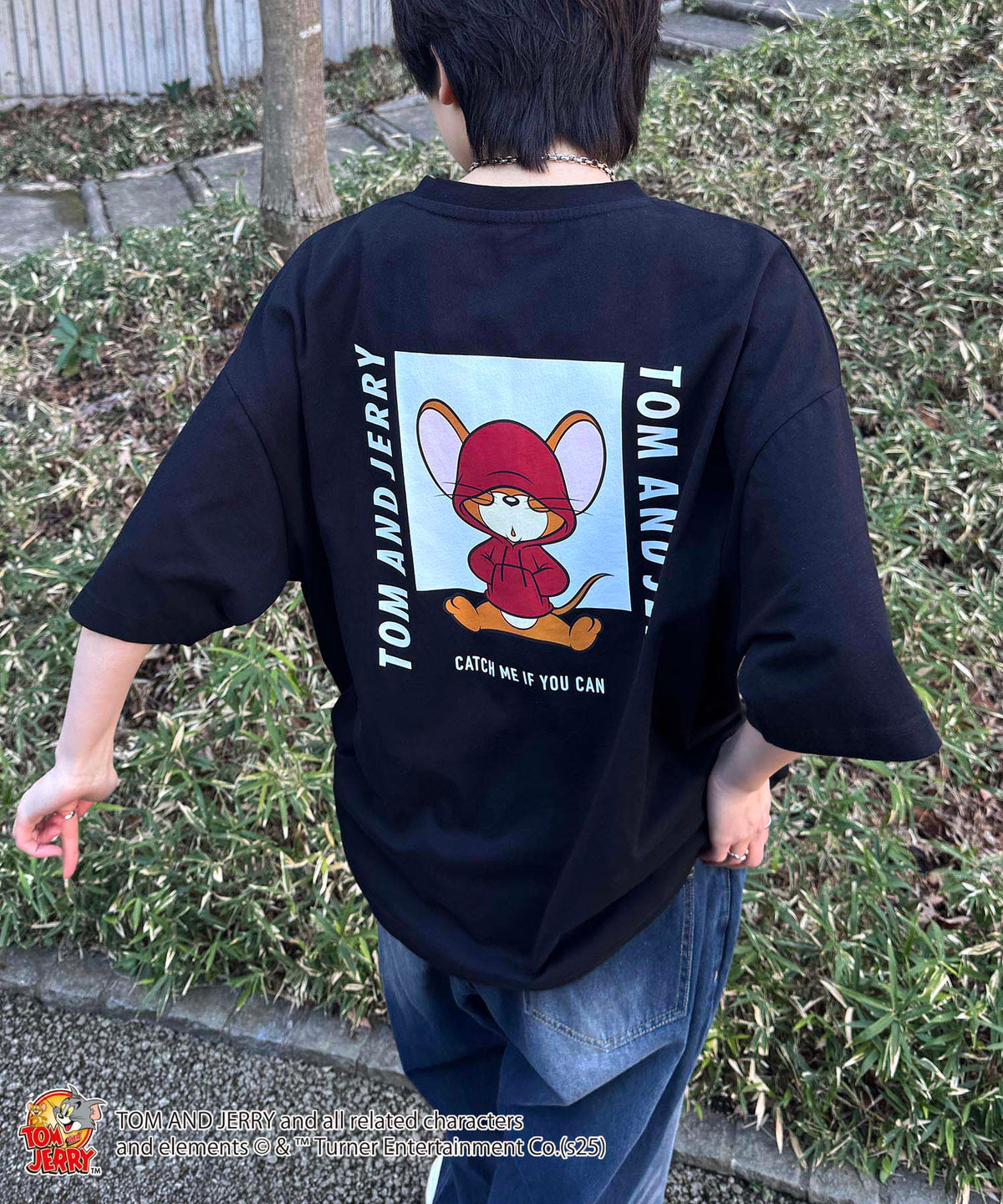 25SS【TOM&JERRY / トムトジェリー】ジェリー ビッグシルエットバックプリントTシャツ