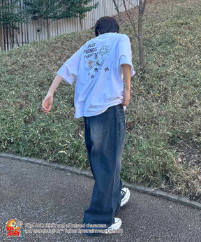 25SS【TOM&JERRY / トムトジェリー】足跡 ビッグシルエットバックプリントTシャツ