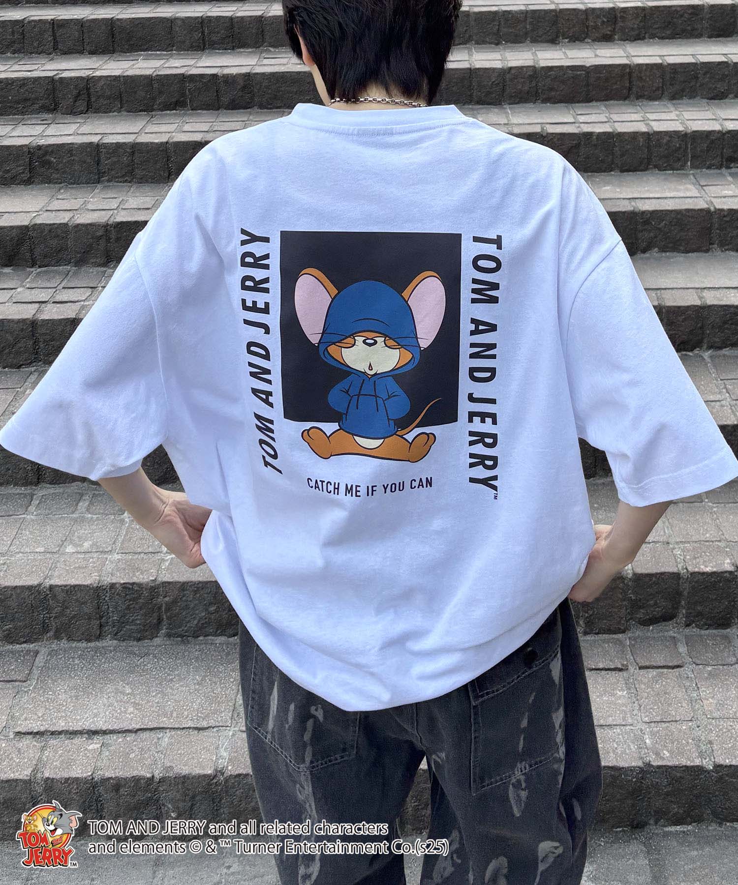 25SS【TOM&JERRY / トムトジェリー】ジェリー ビッグシルエットバックプリントTシャツ