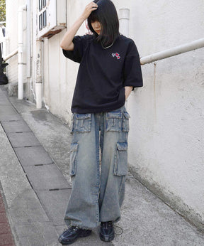 25SS ハートワンポイント刺繍 半袖Tシャツ