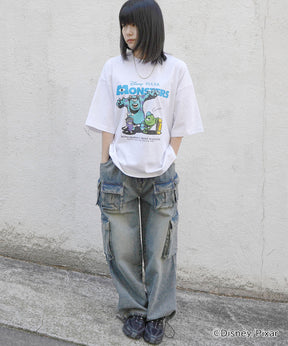 25SS【Disney Pixar / ディズニーピクサー】モンスターズ・インク ビッグシルエット半袖プリントTシャツ