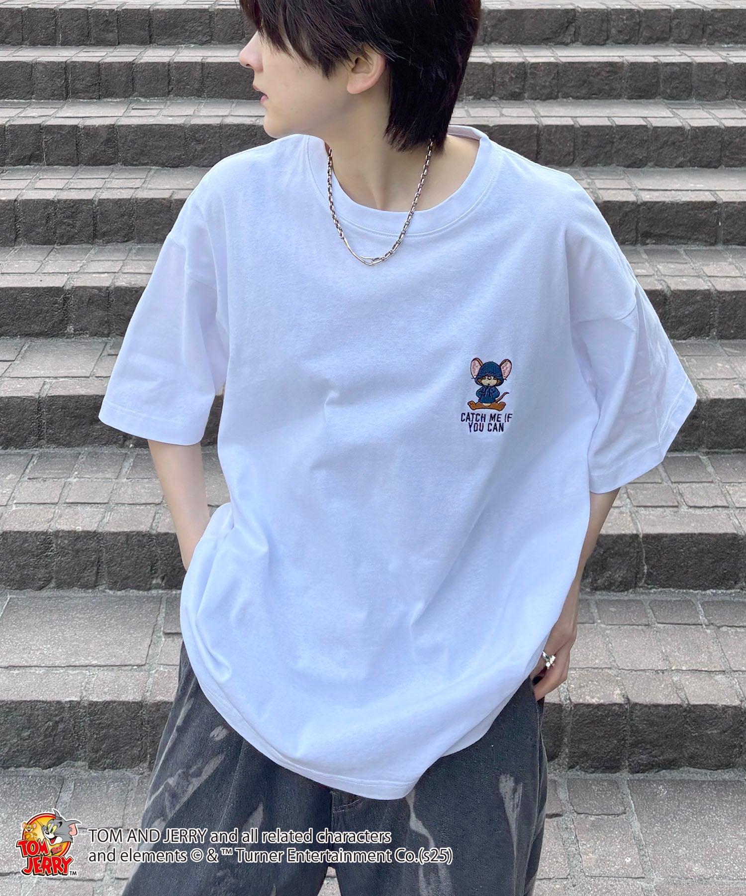 25SS【TOM&JERRY / トムトジェリー】ジェリー ビッグシルエットバックプリントTシャツ