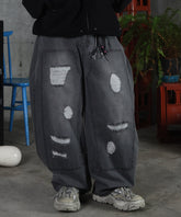 バレルレッグ ペインドデニムパンツ