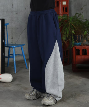 配色切り替え ドロスト スウェットパンツ