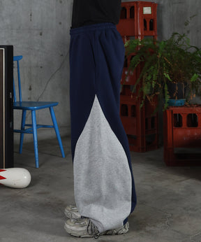 配色切り替え ドロスト スウェットパンツ