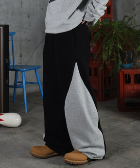 配色切り替え ドロスト スウェットパンツ