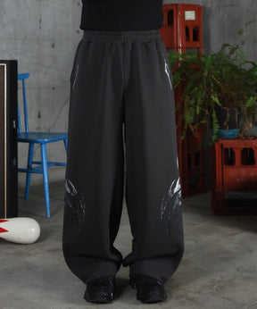 メタルプリント トライバルワイドスウェットパンツ