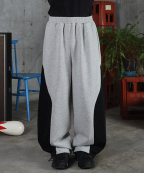 配色切り替え ドロスト スウェットパンツ