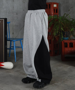 配色切り替え ドロスト スウェットパンツ