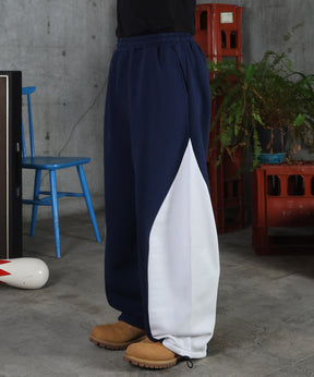 配色切り替え ドロスト スウェットパンツ