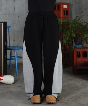 配色切り替え ドロスト スウェットパンツ