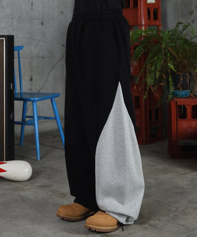 配色切り替え ドロスト スウェットパンツ