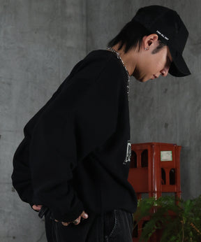 裏起毛 ワンポイント ドロスト ラグランスウェット