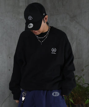 裏起毛 ワンポイント ドロスト ラグランスウェット