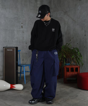 キーリングループ ワンポイント ナイロンワイドカーゴパンツ