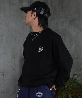 裏起毛 ワンポイント ドロスト ラグランスウェット