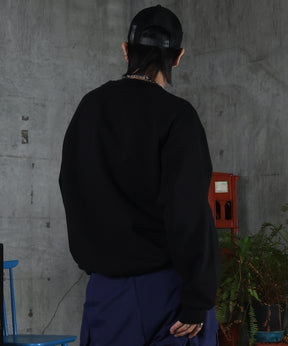 裏起毛 ワンポイント ドロスト ラグランスウェット