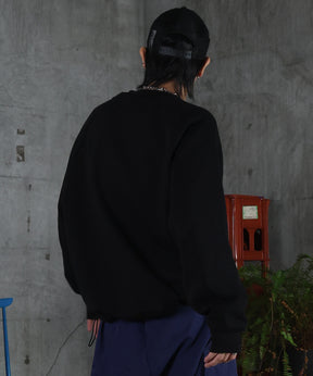 裏起毛 ワンポイント ドロスト ラグランスウェット