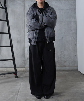 ヴィンテージスモークウォッシュ柄 MA-1 中綿ブルゾン ビッグシルエット