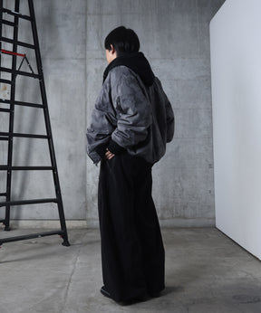 ヴィンテージスモークウォッシュ柄 MA-1 中綿ブルゾン ビッグシルエット