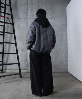 ヴィンテージスモークウォッシュ柄 MA-1 中綿ブルゾン ビッグシルエット