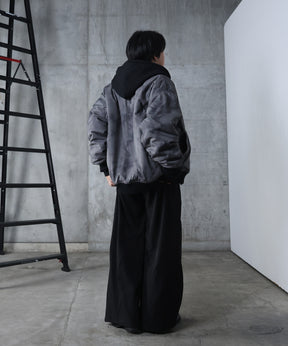 ヴィンテージスモークウォッシュ柄 MA-1 中綿ブルゾン ビッグシルエット