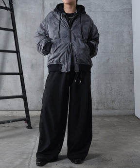 ヴィンテージスモークウォッシュ柄 MA-1 中綿ブルゾン ビッグシルエット