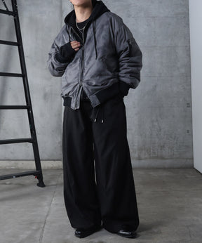 ヴィンテージスモークウォッシュ柄 MA-1 中綿ブルゾン ビッグシルエット