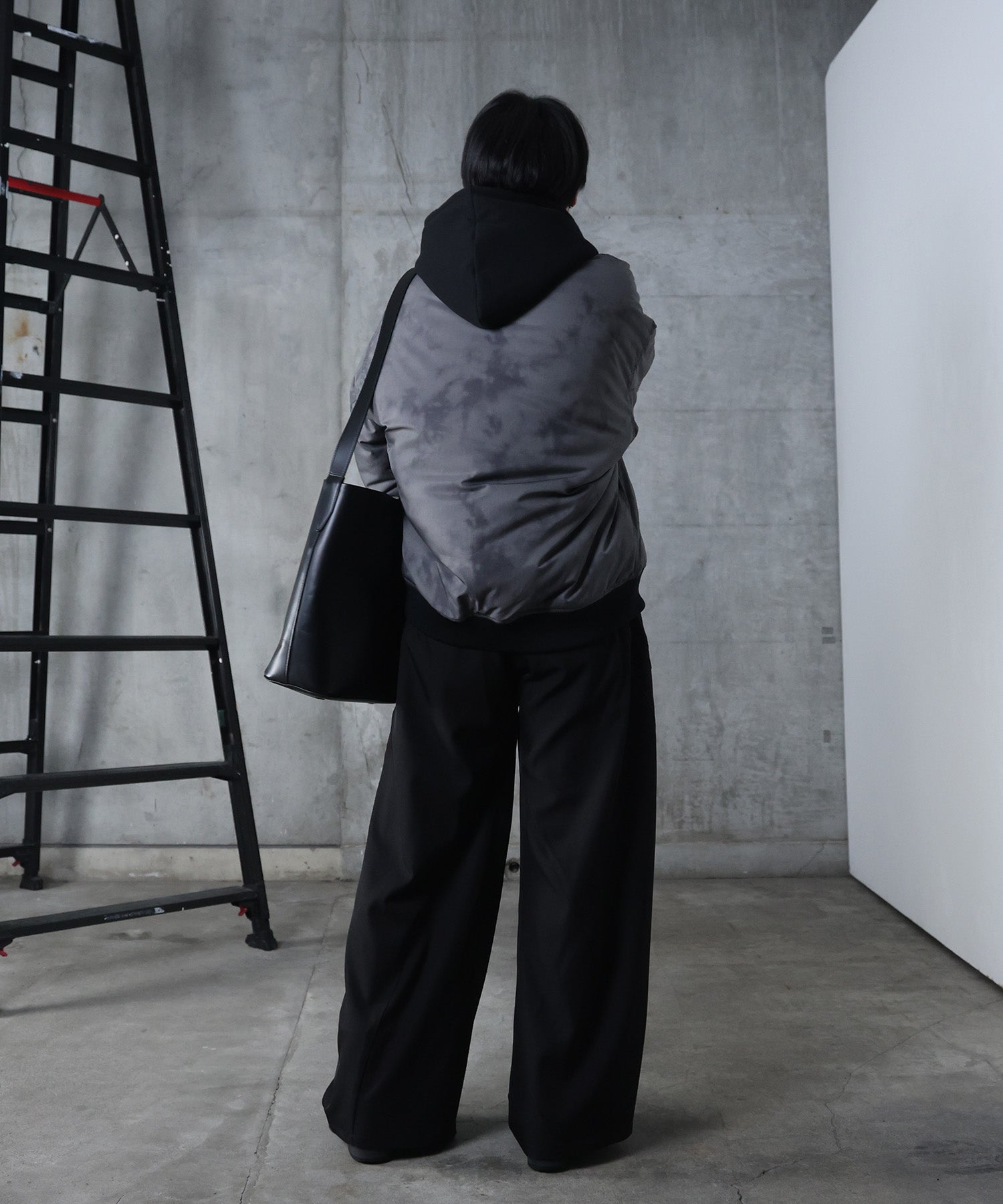 ヴィンテージスモークウォッシュ柄 MA-1 中綿ブルゾン ビッグシルエット