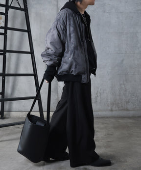 ヴィンテージスモークウォッシュ柄 MA-1 中綿ブルゾン ビッグシルエット