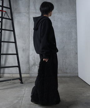 ダブルポケット スタッズ リベット フルジップパーカー ビッグシルエット