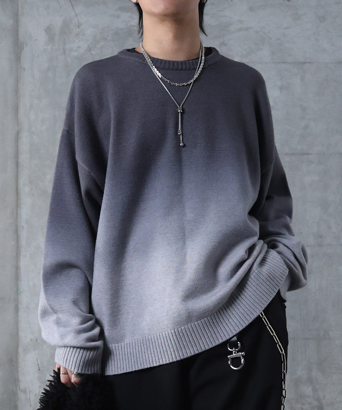 ニュアンス グラデーション ニット プルオーバー