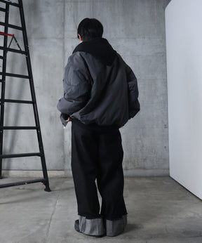 ヴィンテージスモークウォッシュ柄 MA-1 中綿ブルゾン ビッグシルエット