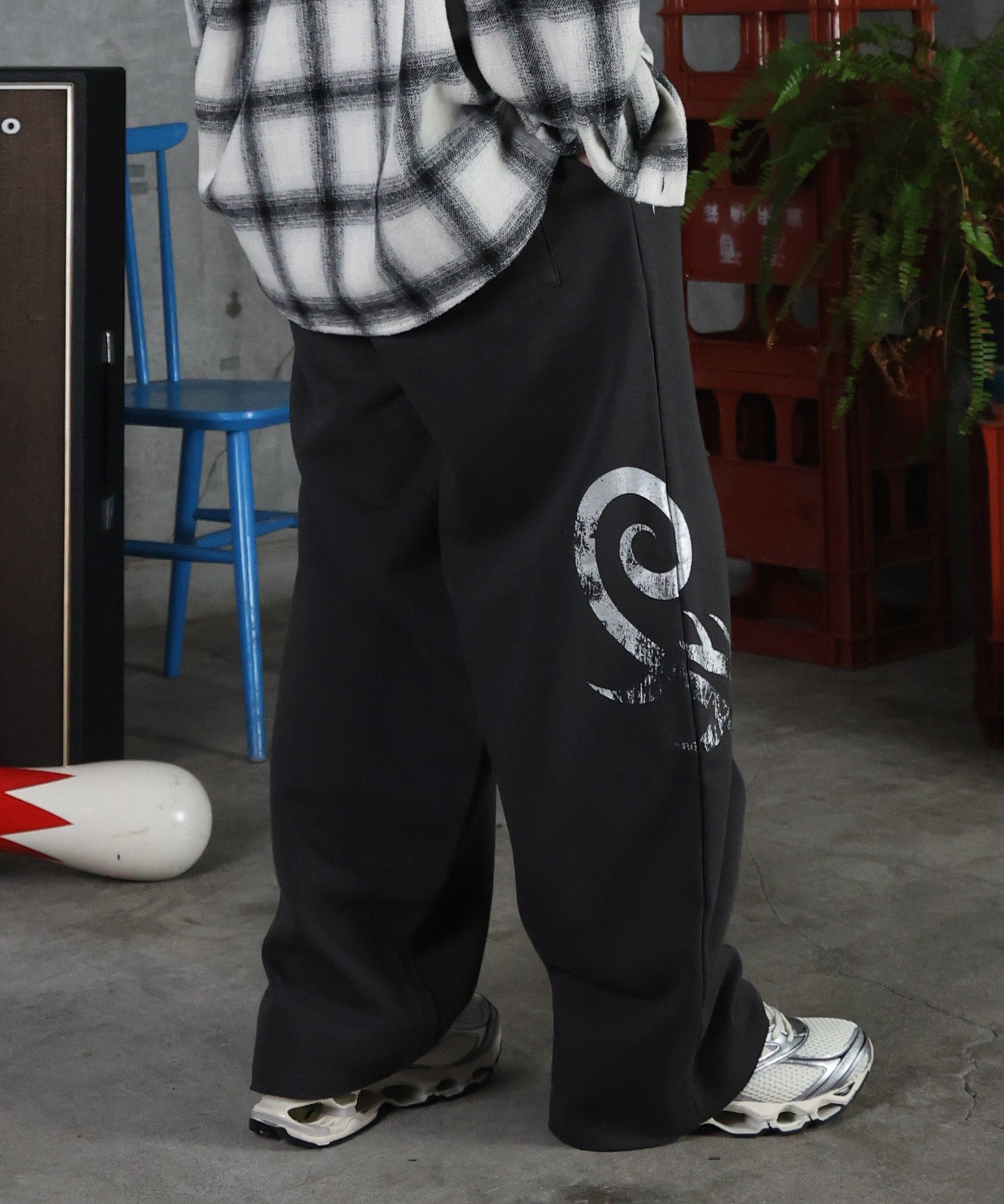 メタルプリント トライバルワイドスウェットパンツ