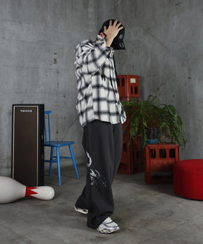 メタルプリント トライバルワイドスウェットパンツ