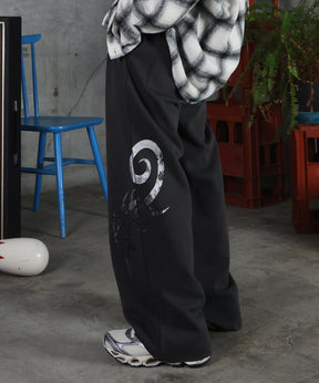 メタルプリント トライバルワイドスウェットパンツ