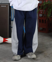 配色切り替え ドロスト スウェットパンツ