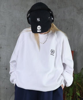 裏起毛 ワンポイント ドロスト ラグランスウェット